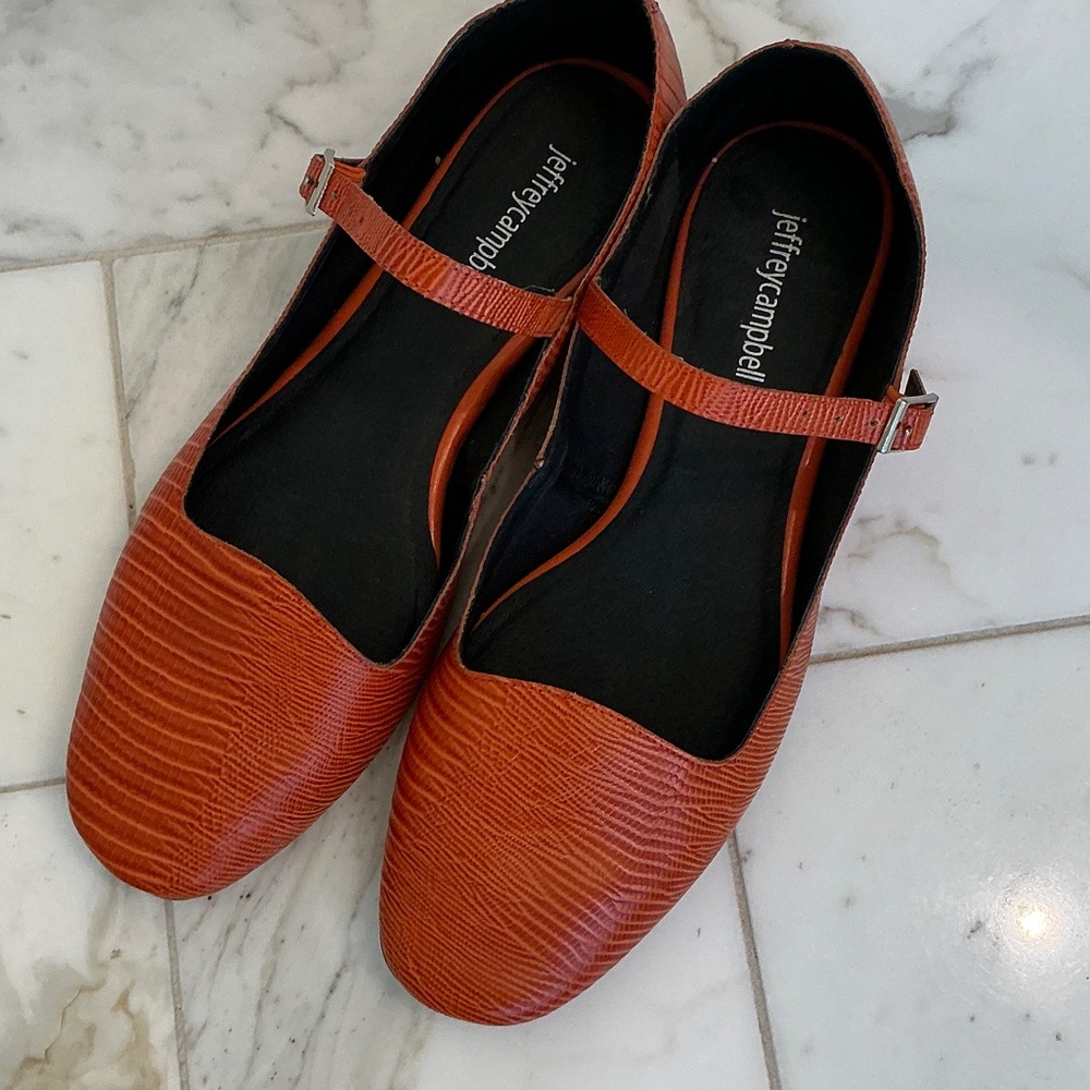 Jeffrey Campbell Women's orange Mary Jane Flats